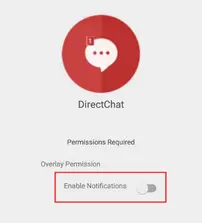 permision for directchat application