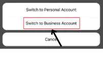 switch to business account option
